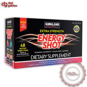 Kirkland Signature Extra Strength Energy Shot, Dietary Supplement: 48 Bottles Variety Pack of 2 Fl Oz 12 LBS