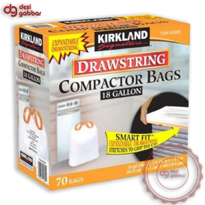 4 set- Kirkland Signature Compactor Bags 18 Gallon Smart Fit Gripping Drawstring 70 ct,Thickness: 2.0 mil,Dimensions: 25.625'' x 28'',1.0 Count 32 LBS