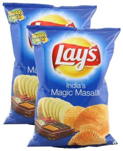 Lays Potato Chips - India's Magic Masala, 52 grams (1.83 oz) (Pack of 2) - India - Vegetarian