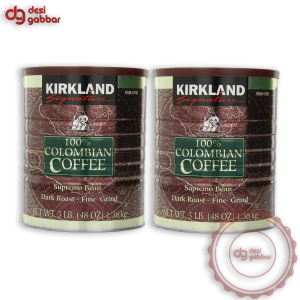 Kirkland Signature 100% Colombian Coffee Supremo Bean Dark Roast-Fine Grind (Family Bundle)